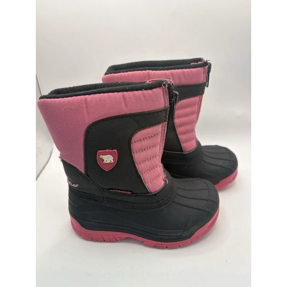 Arctic Shield Girls Pink Insulated Winter Snow Boots Sz 9 Gorpcore Color Block
